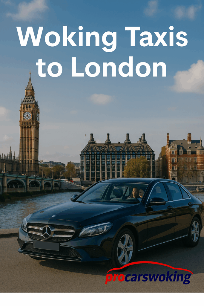 Woking taxi to London by Pro Cars Woking