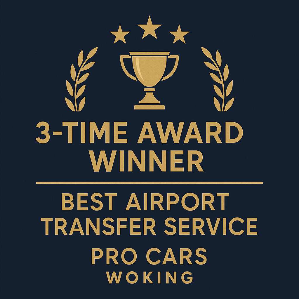 3 TIMES AWARD WINNING FOR BEST WOKING AIRPORT TAXI TRANSFERS SERVICE