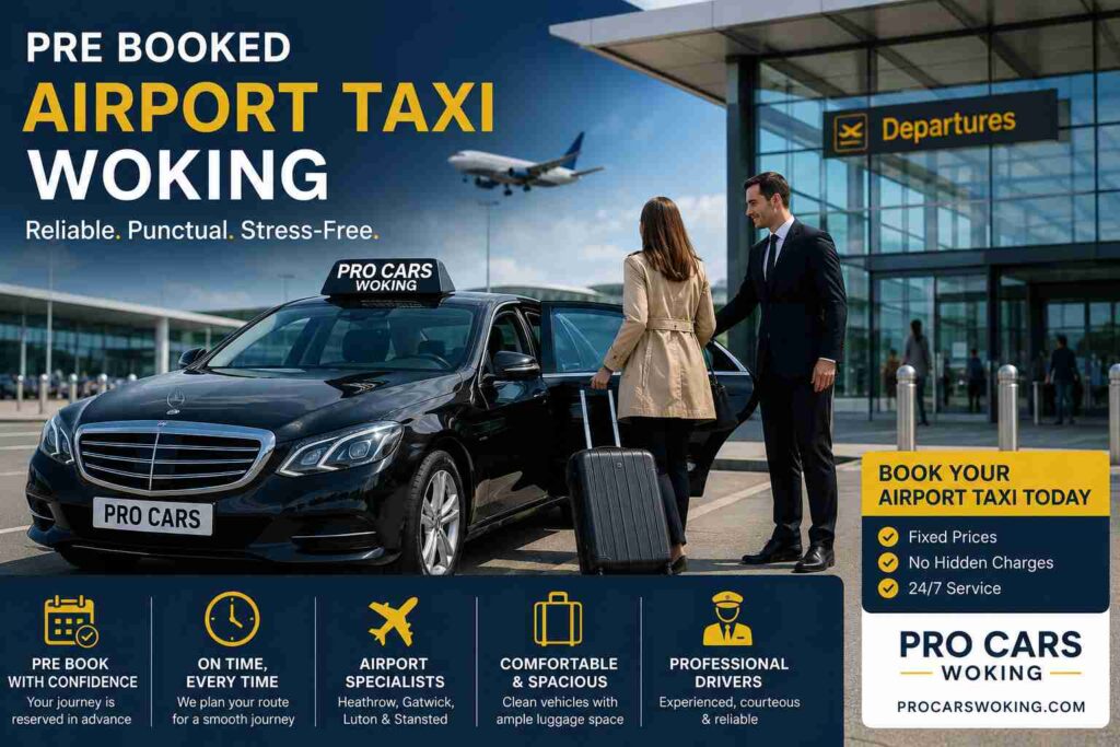 Why Pre-Booking Your Airport Taxi in Woking Saves Time and Stress 9 pre booked airport taxi Woking