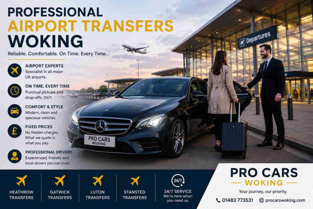 Benefits of Using Professional Airport Transfers in Woking 7 Professional Airport Transfers Woking